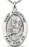 Sterling Silver Saint Augustine Medal an Chain Handmade in USA Gift Boxed