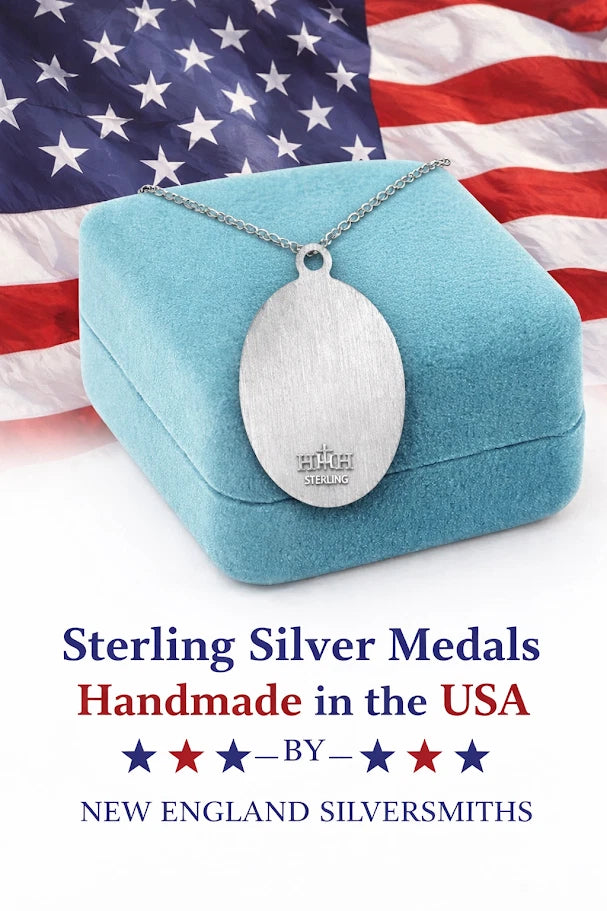 St John Paul II Steling Silver Medal on a Chain Catholic Saint Medallion Handmade in USA Gift Boxed